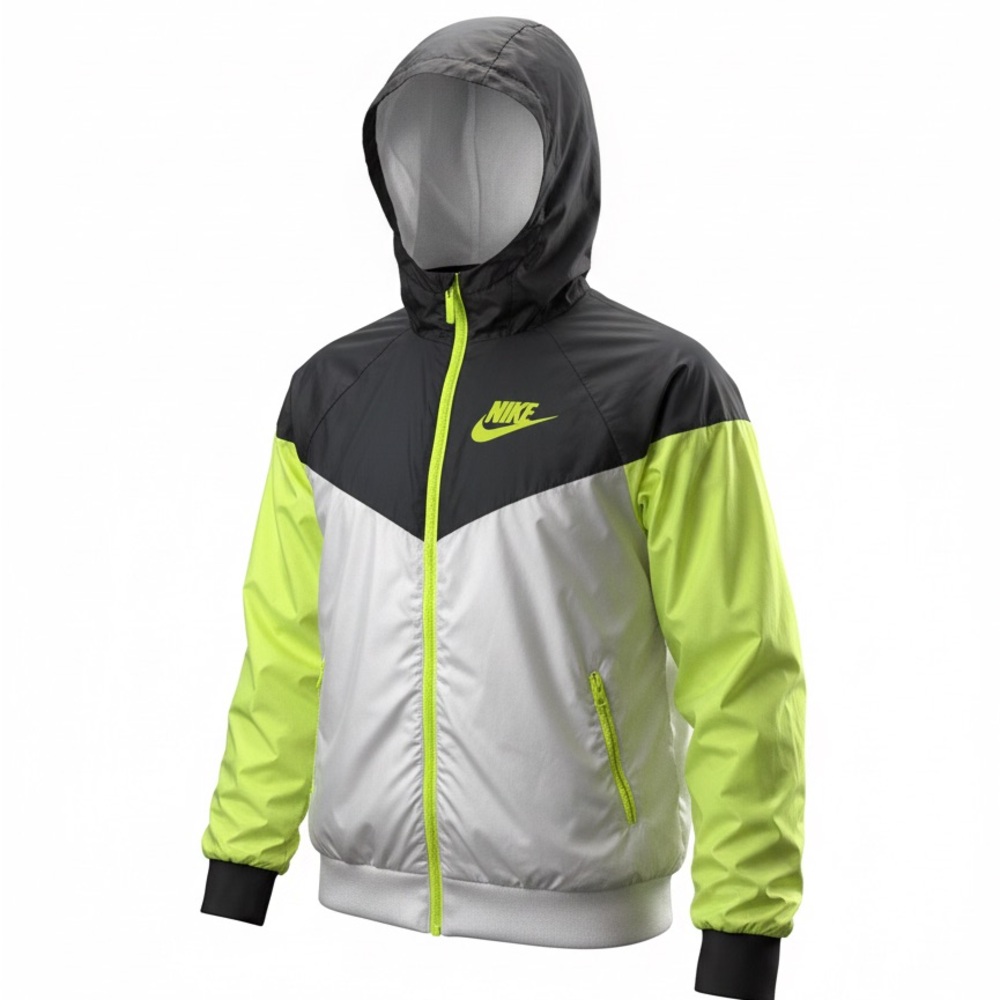 Nike Kids Windbreaker- Black, White and Neon Green